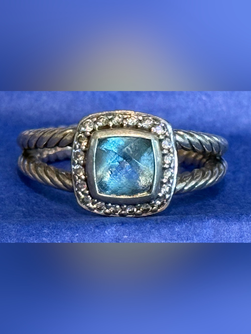 Blue Topaz David Yurman Silver Ring